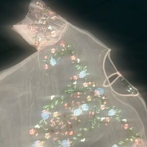 Women’s sheer flower top